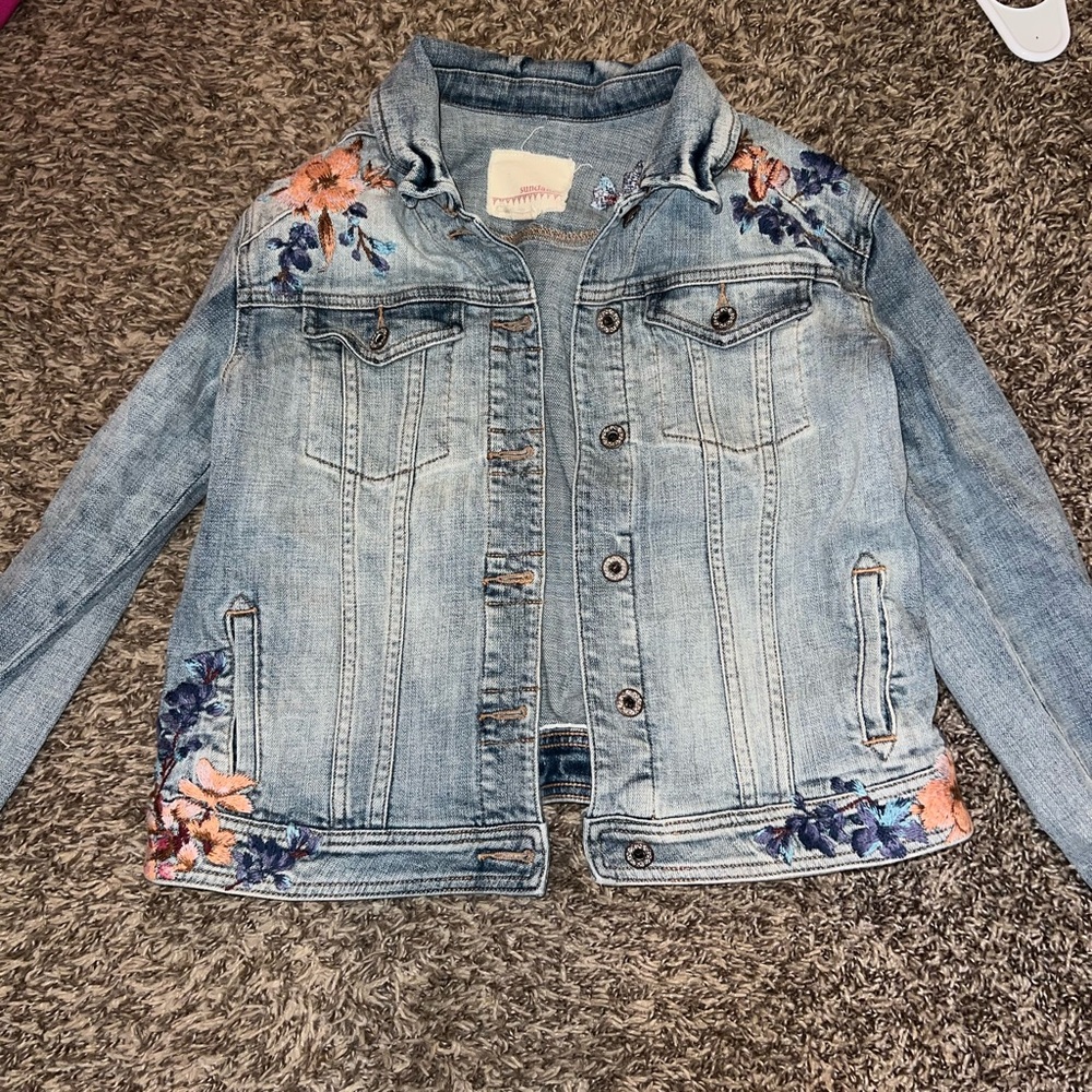 Sundance Light Blue Embroidered Jean Jacket